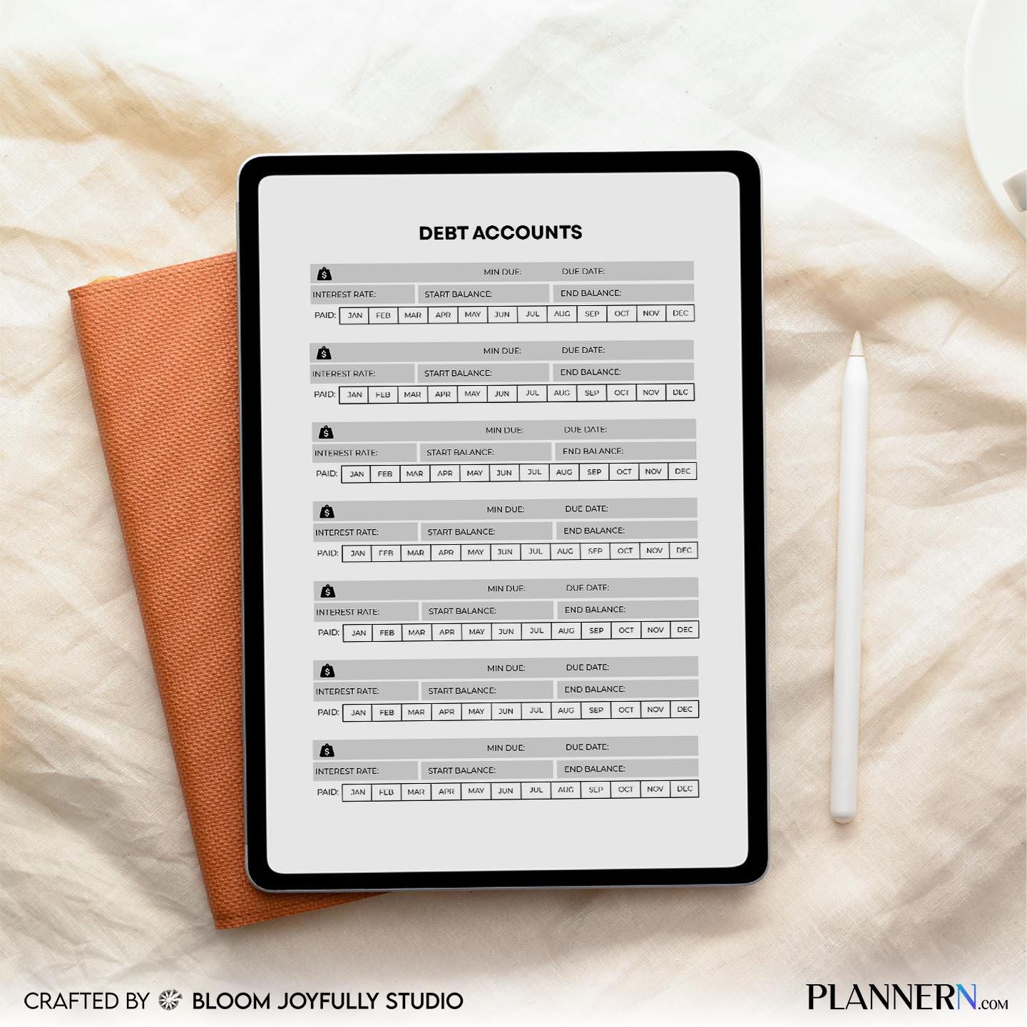 Bill Payment Tracker — Debt Tracker PRINTABLE, Debt Payment Log, Bill & Loan Payoff Planner, Budget Plan, I... | Bloom Joyfully printable