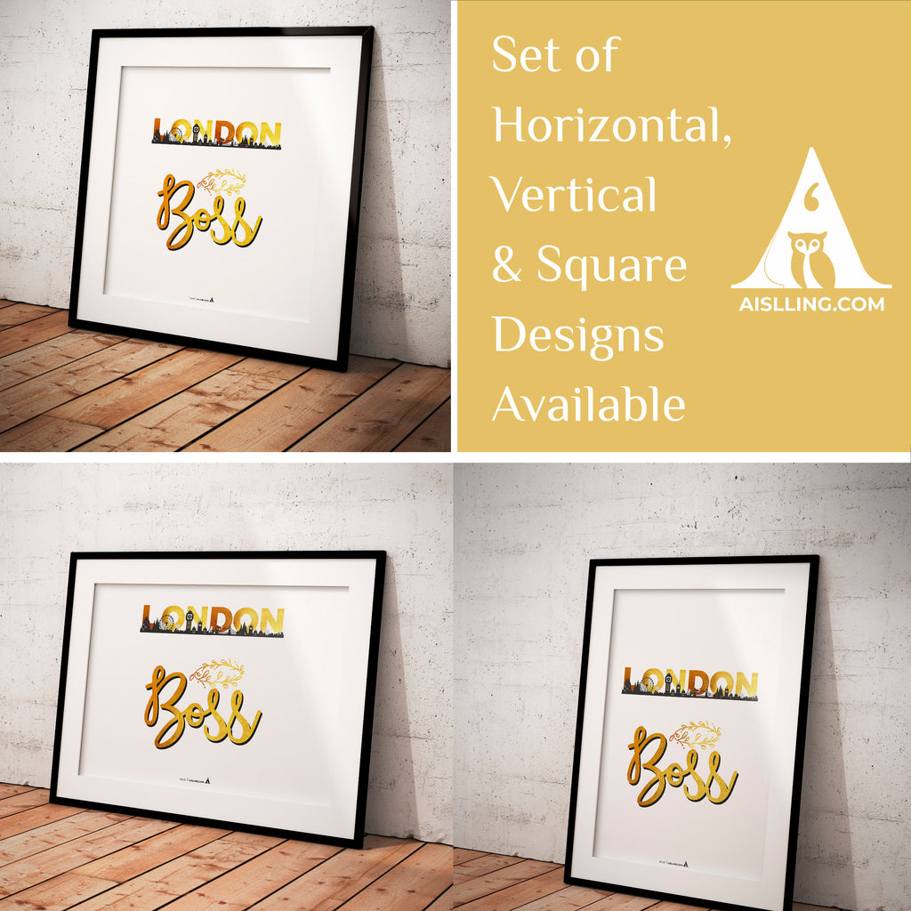 Aislling — LONDON Boss, gold line, gold line Quote Poster Printables Inspirational Quote Poster Motivationa... | Aislling printable