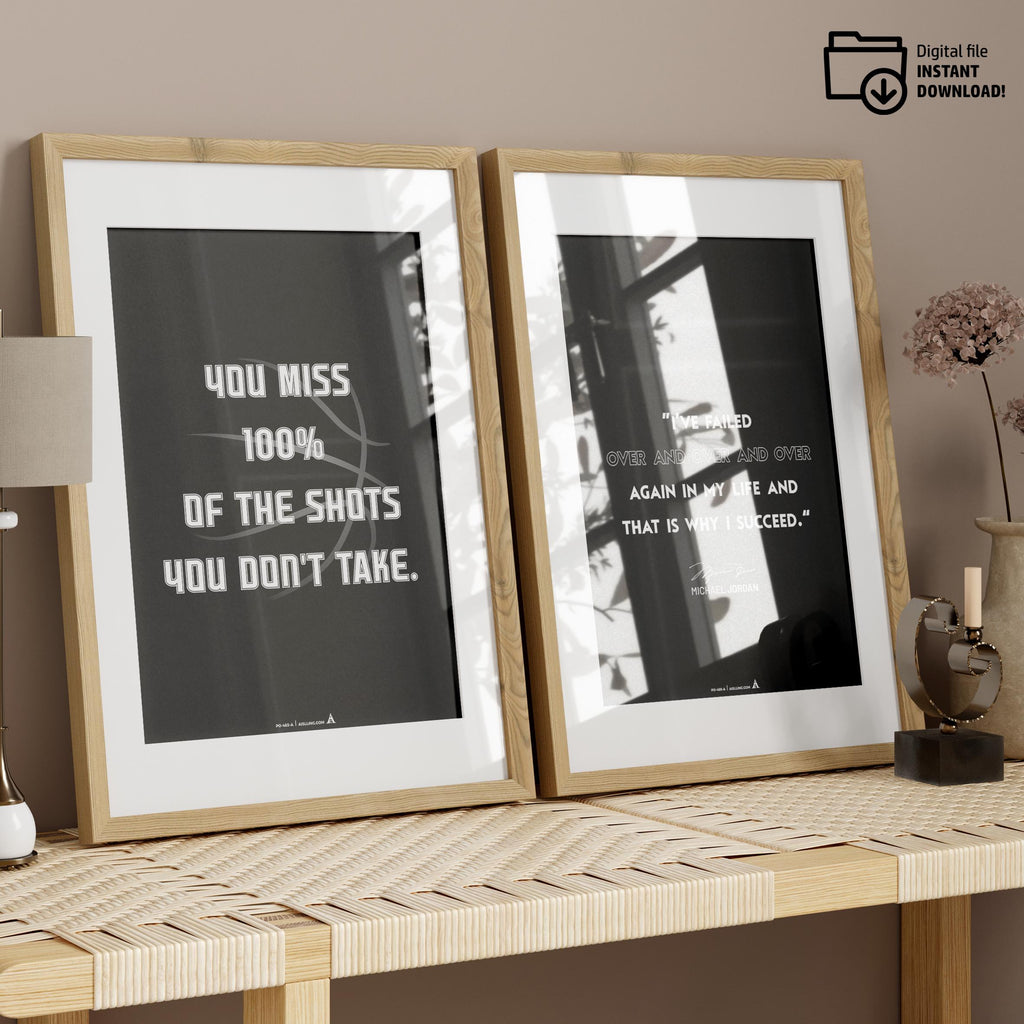 Athlete Quote — Michael Jordan Motivational Quote Print: Basketball Wall Art (Digital Download) | Aislling printable