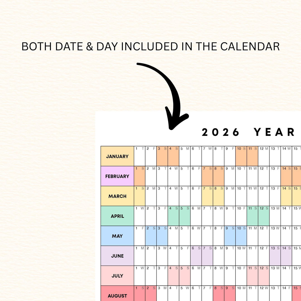 2026 Planner — 2026 PRINTABLE Wall Calendar, Dated Calendar, PDF, Different Sizes Available, Plan Your Day ... | Bloom Joyfully printable