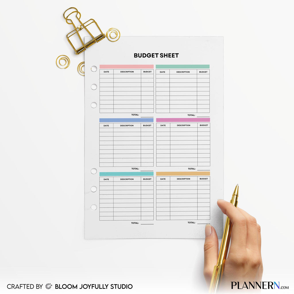 Monthly Budget Sheet PRINTABLE, Expense Tracker, Money Planner, Personal Finance Planner, Instant Download,... | Bloom Joyfully printable