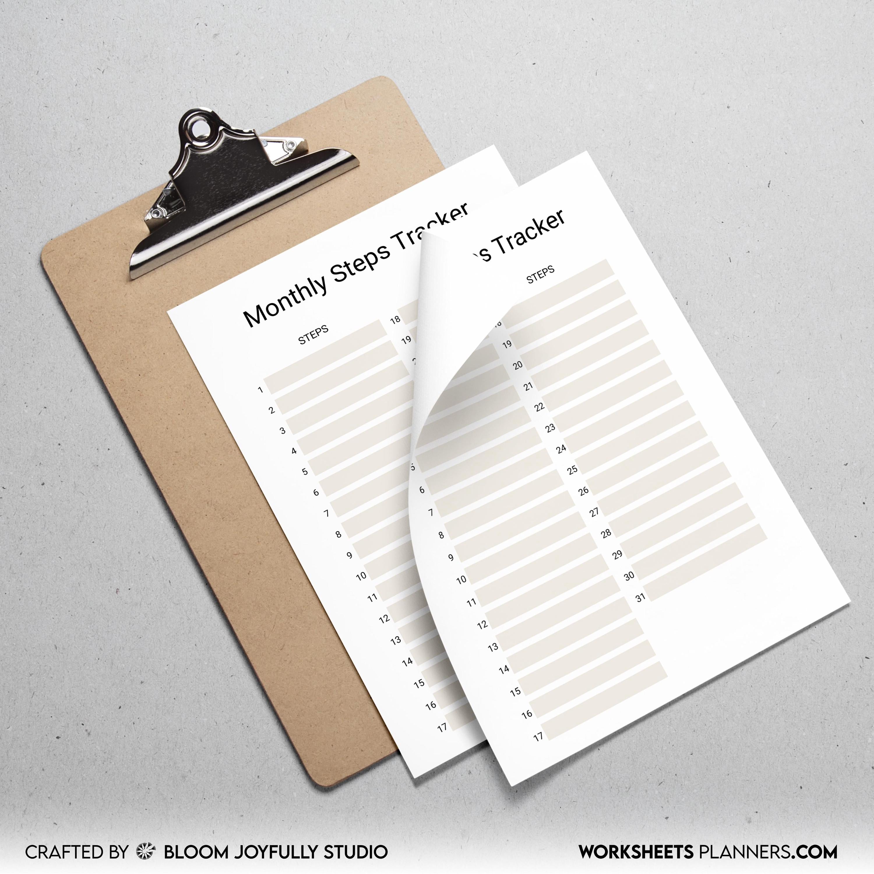 10K Step Tracker — Monthly Steps Tracker PRINTABLE, Daily Step Count Log, Fitness Walking Tracker, Health P... | Nutri Track printable