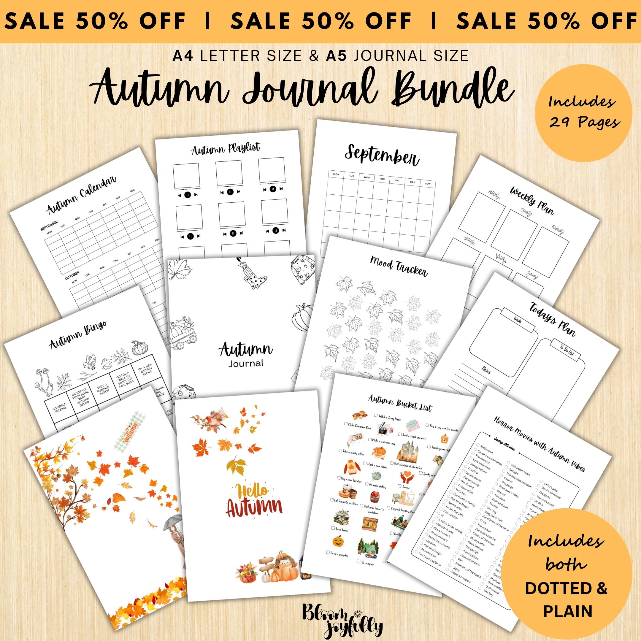 Autumn Bullet — AUTUMN Journal Bundle, Fall Planner Pages, PRINTABLE Autumn Planner, 29 Journal Pages, Fall... | Bloom Joyfully printable