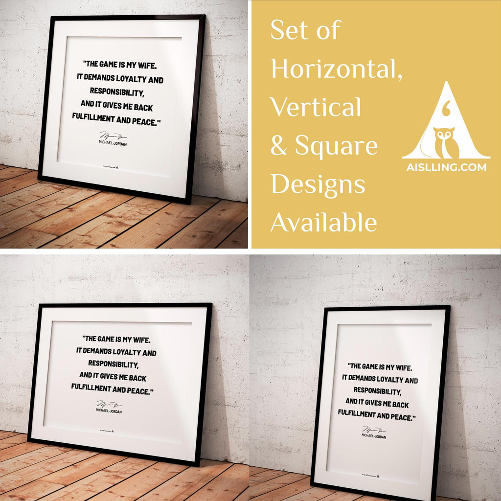 Basketball Art — Michael Jordan Quotes Digital Printable Wall Art Inspirational Quotes Jordan Mentality Pos... | Aislling printable