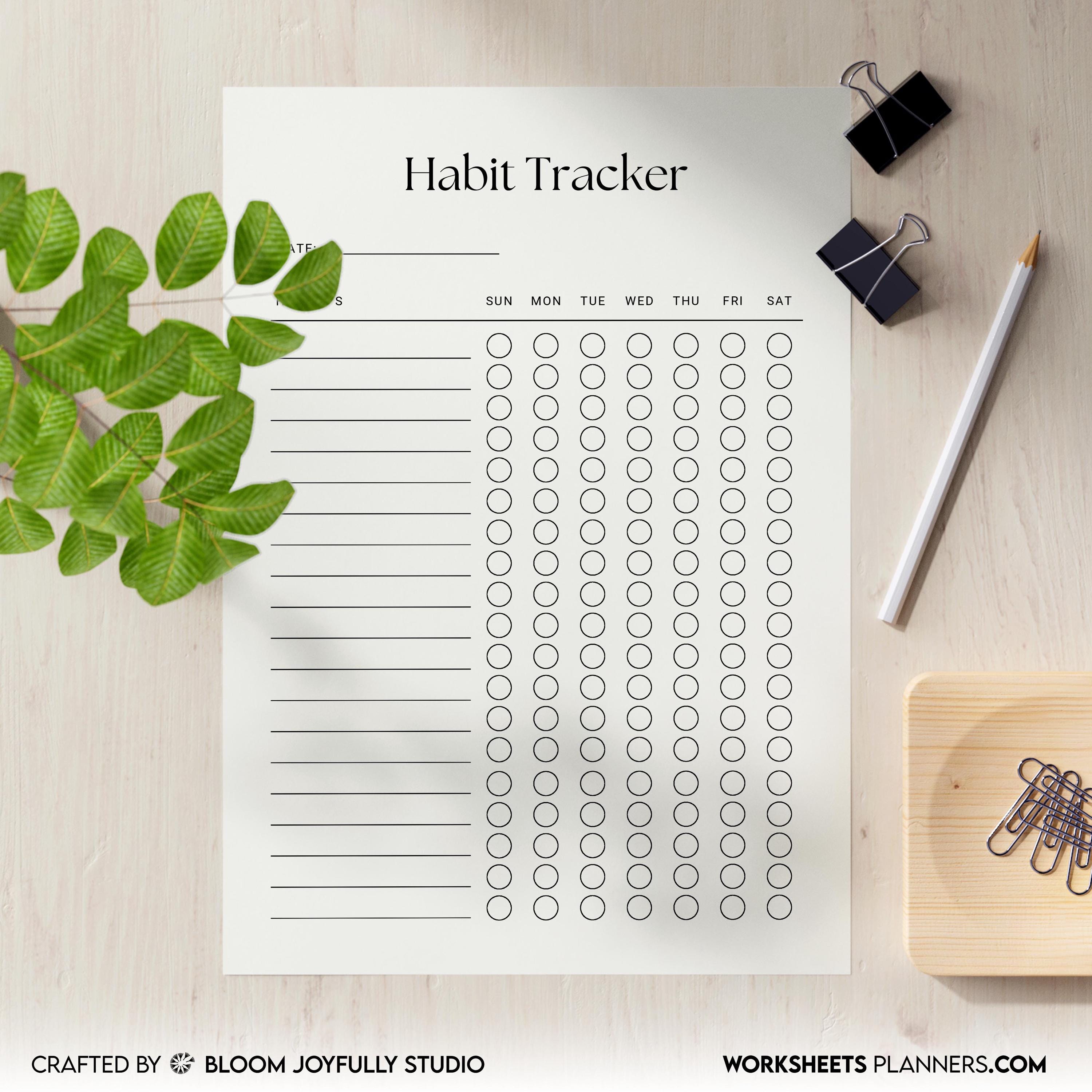 Daily Habits — Habit Tracker, PRINTABLE Habit Tracker, Routine Tracker, Monthly Tracker, Printable Planner ... | Bloom Joyfully printable