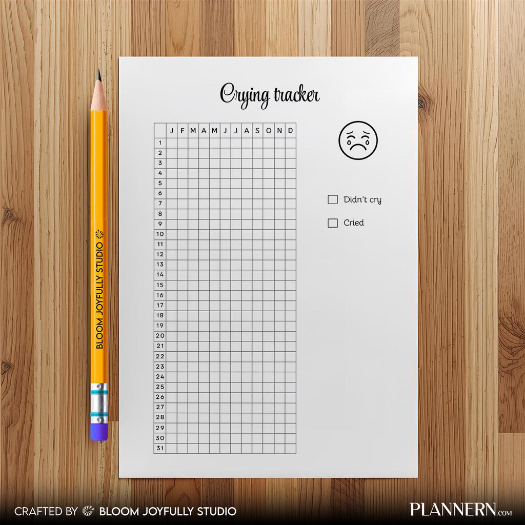 Anxiety Tracker — Crying Tracker PRINTABLE, Mental Health Tracker, Emotional Release Log, Crying Pattern Tr... | Mindfulness printable