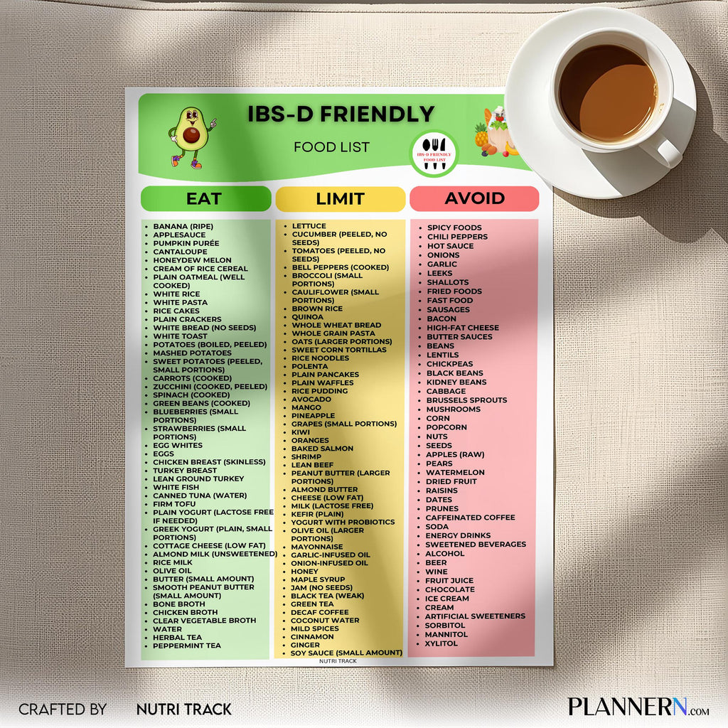 Digestive Health — IBS, D Friendly Food List Printable, Digestive health Foods, IBS Diet Food Chart, Gut Fr... | Nutri Track printable