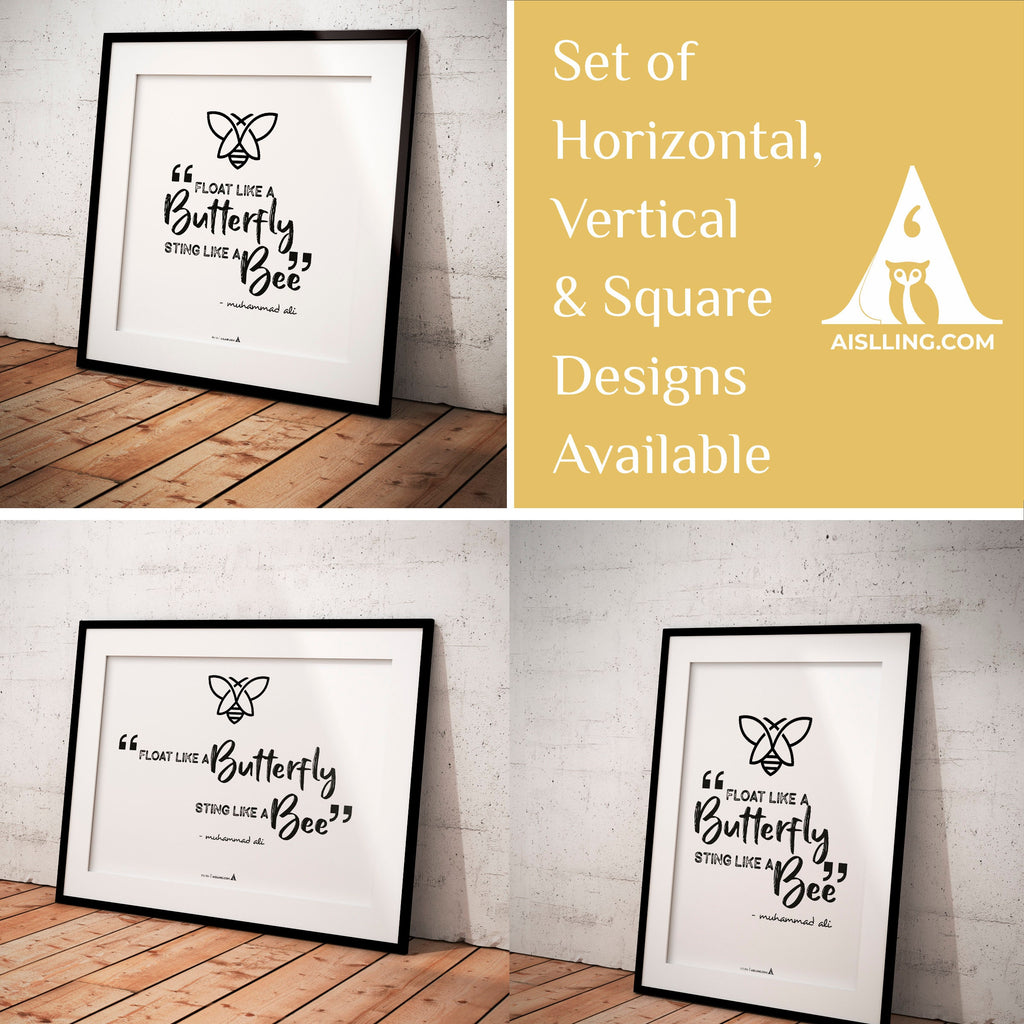 Aislling — Float like a butterfly, sting like a bee, muhammad ali, Printables, Inspirational Quote Poster, ... | Aislling printable