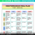 2000 Calorie — Mediterranean 7 Day Meal Plan (2000 Calorie) Printable, Mediterranean healthy Meal Plan & Gr... | Nutri Track printable