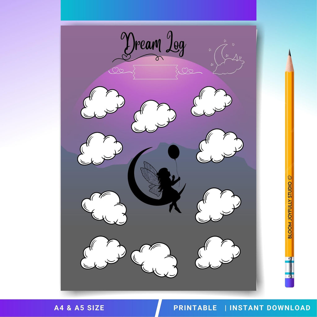 Digital Planner — Dream Log PRINTABLE, Monthly Dream Tracker, Dream Journal, Dream Diary, Dream Tracker, Lu... | Mindfulness printable