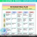 No Sugar 7 Day Meal Plan Printable, Sugar Free Diet Plan, Healthy No Sugar Meal Planner & Grocery List, Dig... | Nutri Track printable
