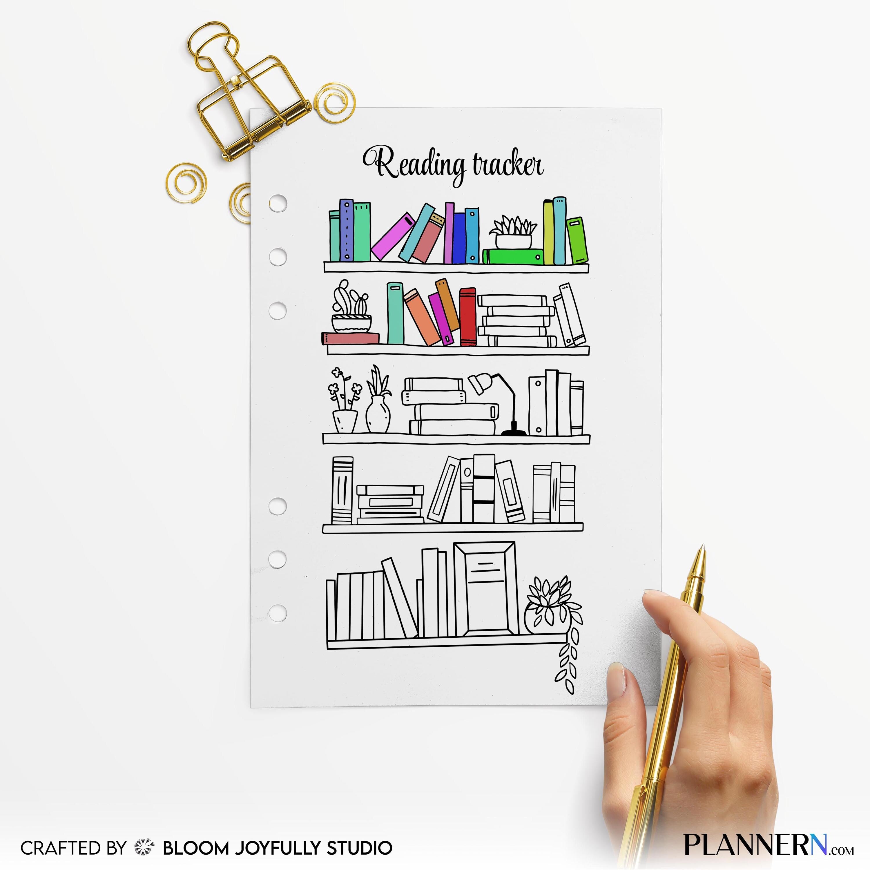 Book Journal — Bookshelf Reading Tracker PRINTABLE, Reading Tracker, Reading Log, Habit Tracker, Book Track... | Bloom Joyfully printable