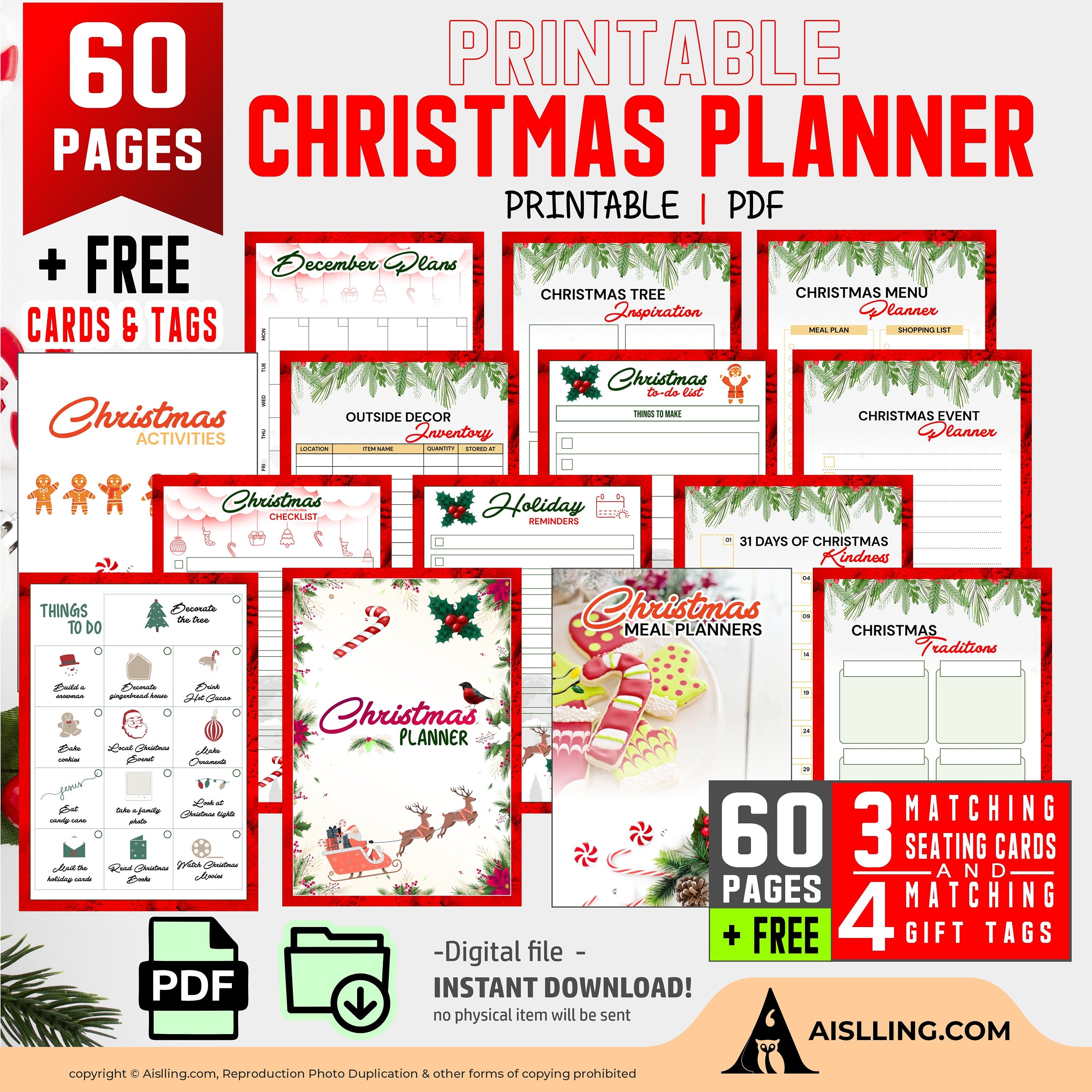 Chrismtas Gift List — Printable Christmas Planner Printable, Christmas Gift List Editable, Fillable, PDF, C... | Bloom Joyfully printable