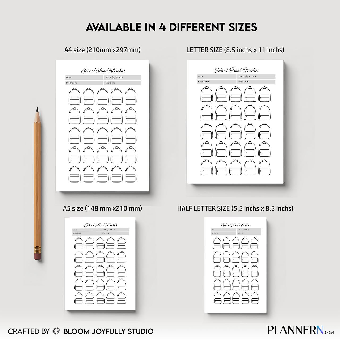 Back To School — School Fund Tracker PRINTABLE, Education Savings Tracker, School Savings Planner, Savings ... | Bloom Joyfully printable