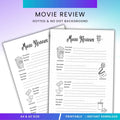 A5 Printable — Movie Review PRINTABLE, Movie Review Log, Film Review Worksheet, Watch, Rate & Review, Filla... | Bloom Joyfully printable