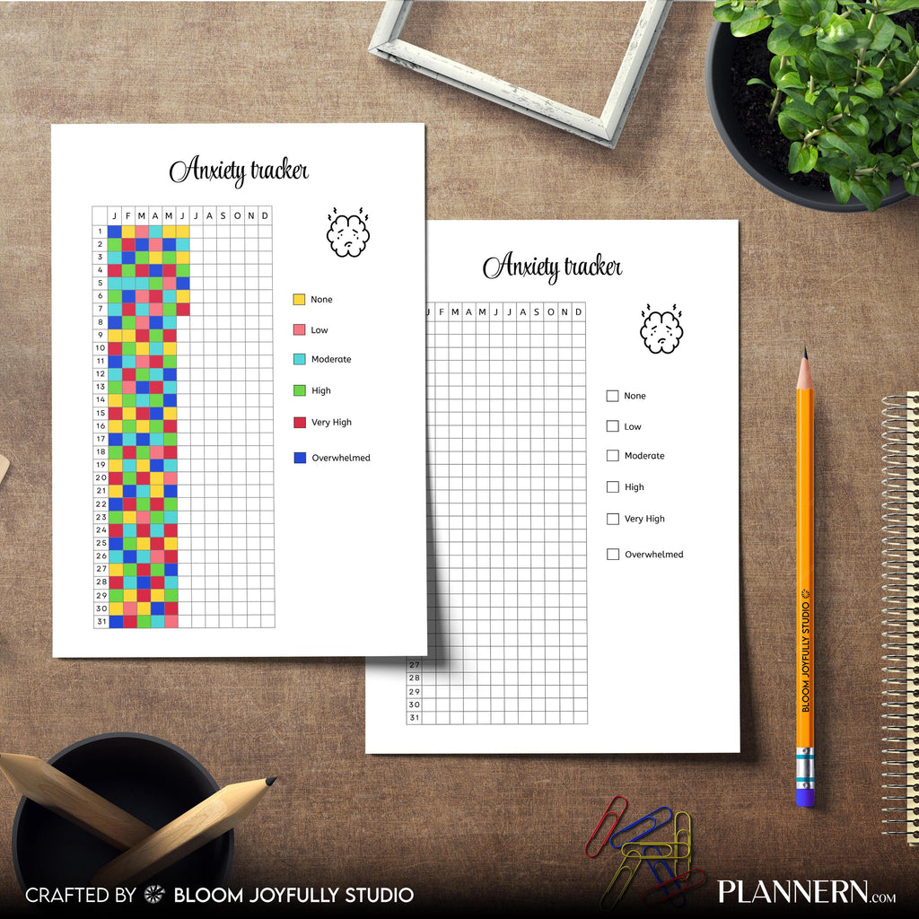 Anxiety Log — Anxiety Tracker PRINTABLE, Mental Health Planner, Anxiety Log, Habit Tracker Self Care Worksh... | Mindfulness printable