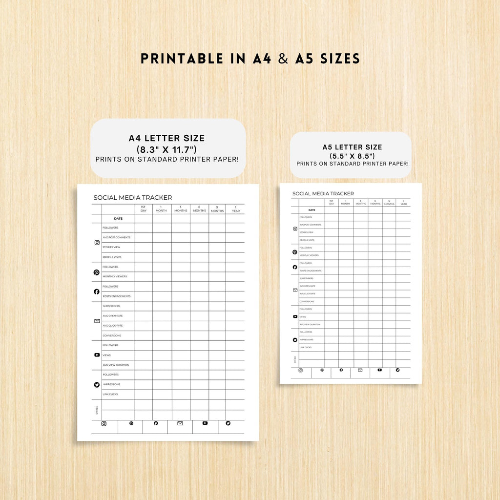 Analytics Tracker — Social Media Content Planner PRINTABLE, Content Planner for Instagram, Youtube, TikTok,... | Bloom Joyfully printable