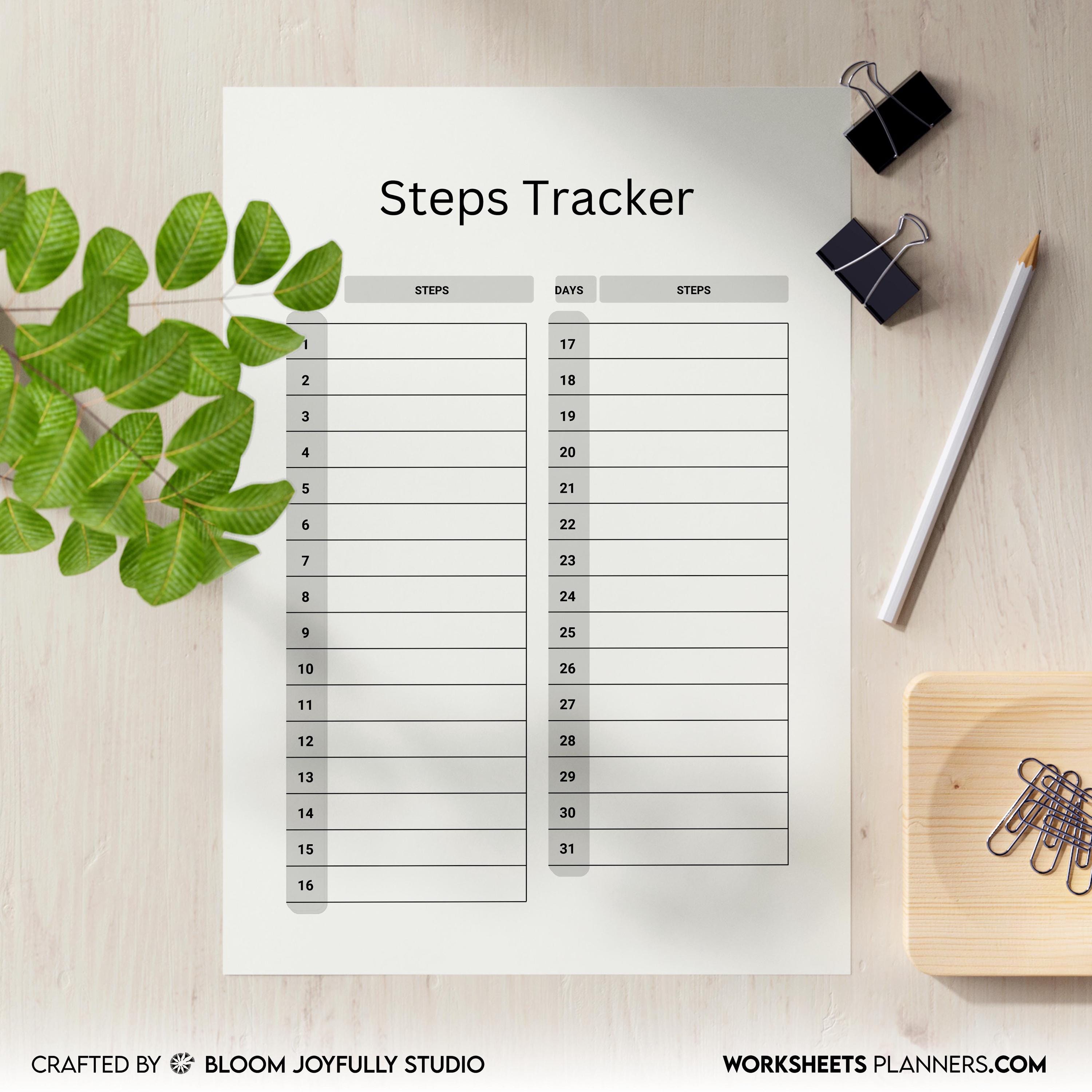 10K Step Tracker — Step Tracker PRINTABLE, Daily Walking Log, Fitness Planner PDF, Health Log, A4, A5, Lett... | Nutri Track printable