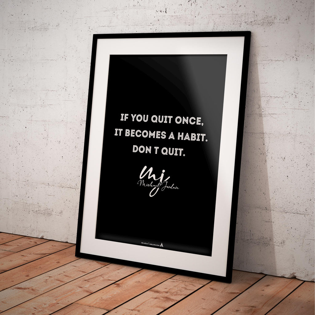 Air Jordan — If you quit once, Michael Jordan Motivational Quotes, NBA Sports, Printable NBA Poster, Teenag... | Aislling printable
