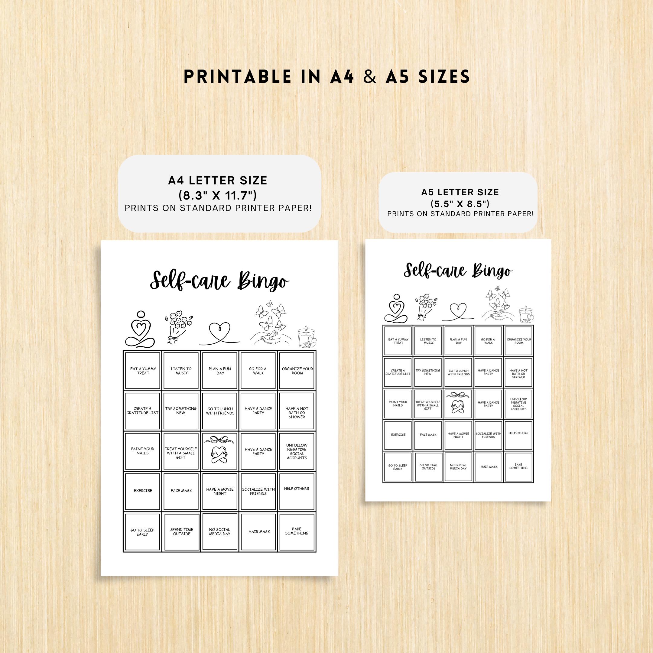 Affirmation — Self Care Bingo PRINTABLE, Mental Health Bingo, Wellness Challenge Tracker, Self Love Printab... | Mindfulness printable