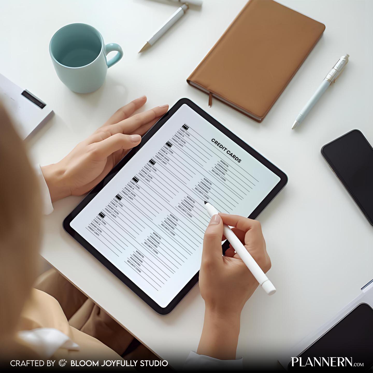 Budget Planner — Credit Card Information Tracker PRINTABLE, Card Details and Payment Log, Finance Planner, ... | Bloom Joyfully printable