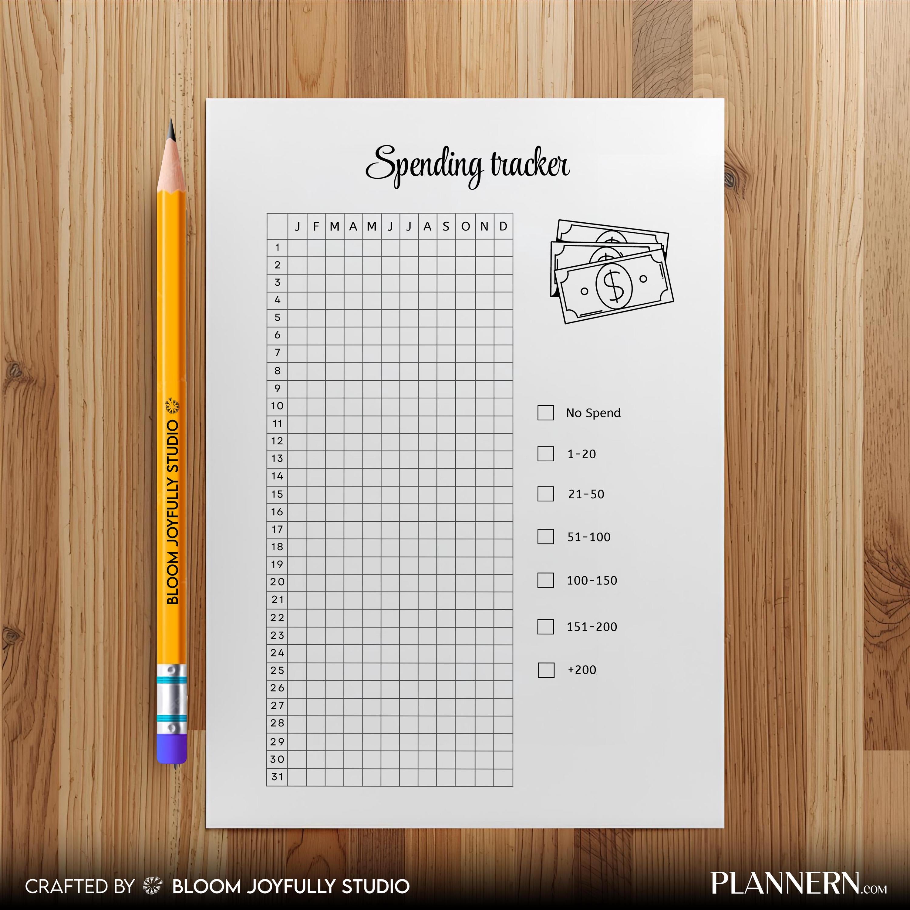 Budget Planner — Spending Tracker PRINTABLE, Finance Tracker, Expense Tracker, Money Spending, Money Log, P... | Bloom Joyfully printable