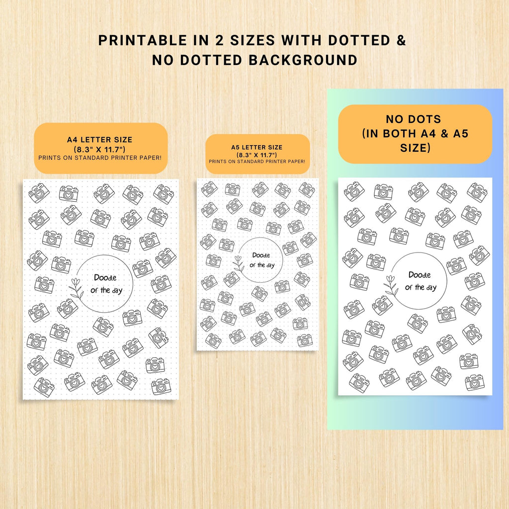 365 Days Drawing — DOODLE of the Day Bundle, Creative Doodle of the Day, Daily Doodle Journal, PRINTABLE Jo... | Mindfulness printable