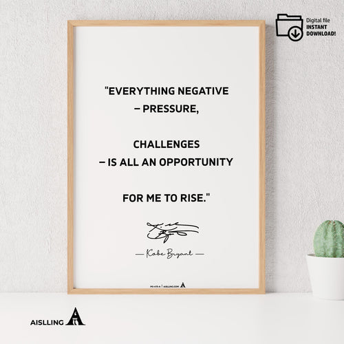 Aislling — Kobe Bryant Mamba Mentality Poster: Inspirational NBA Wall Art (Digital Download) | Aislling printable