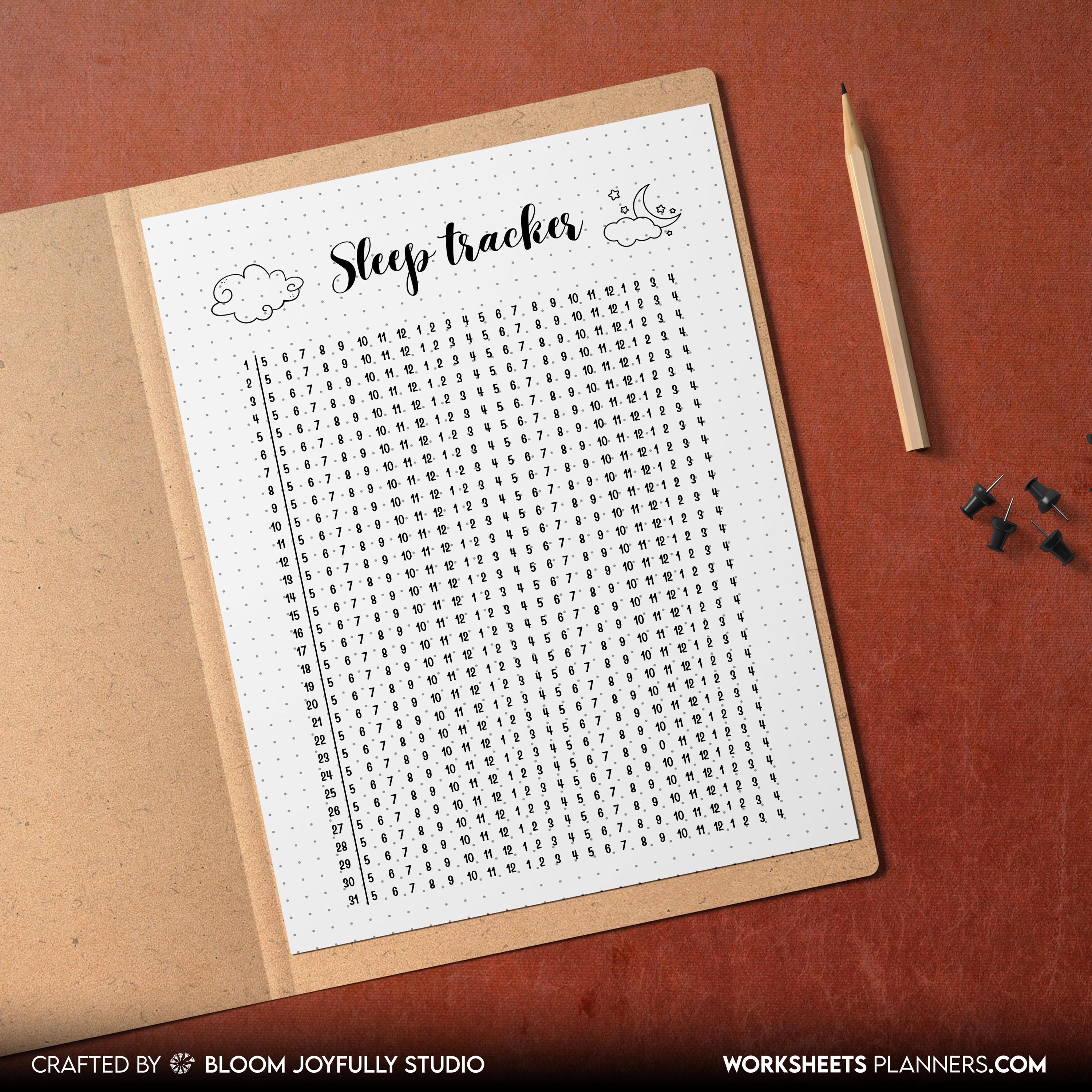 Digital Planner — Sleep Tracker Printable, Daily Sleep Log, 24 Hour Sleep Tracker, Wellness Self Care Plann... | Mindfulness printable