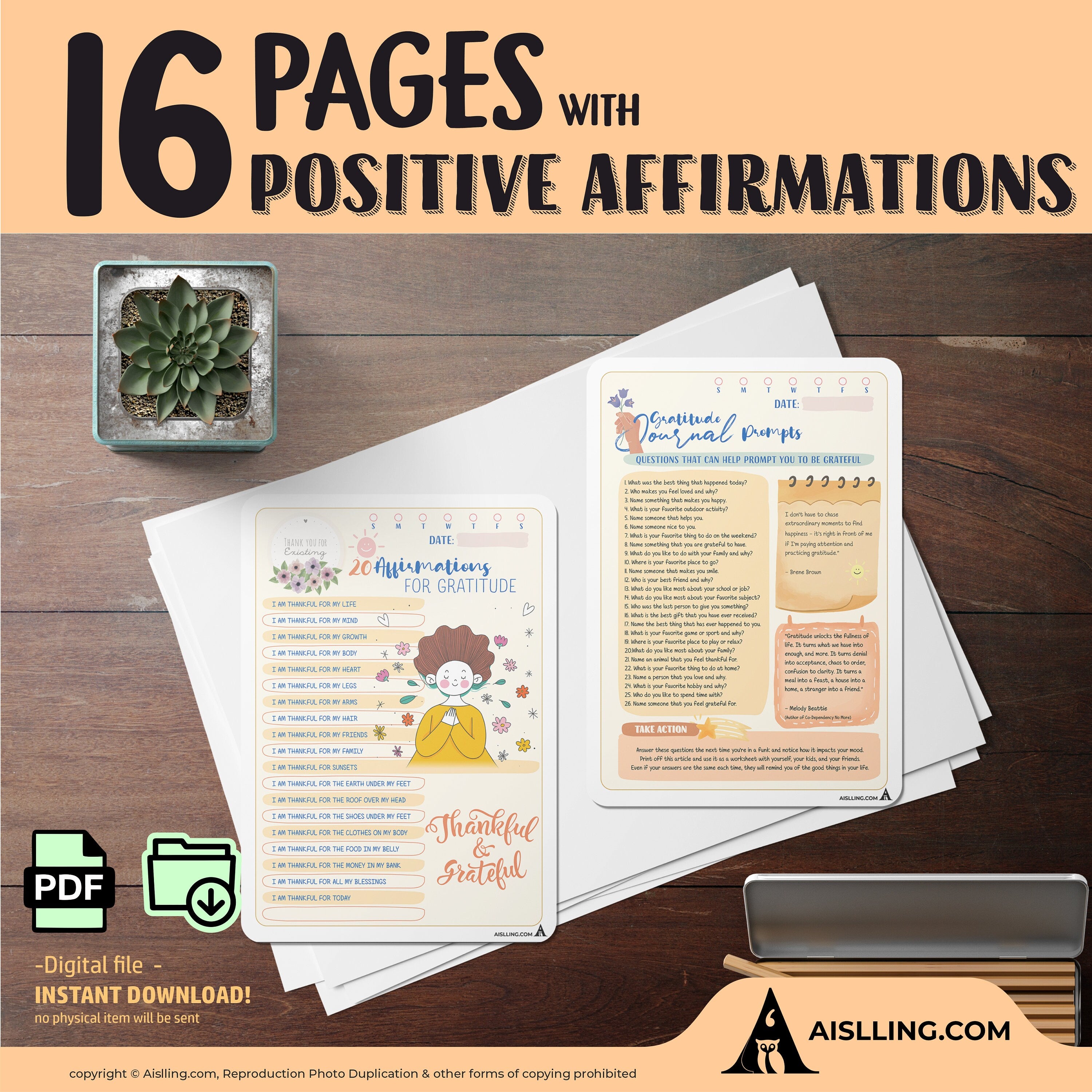 Adhd Worksheets — The Gratitude Journal worksheet begins with a one, page info sheet followed by several pa... | Mindfulness printable