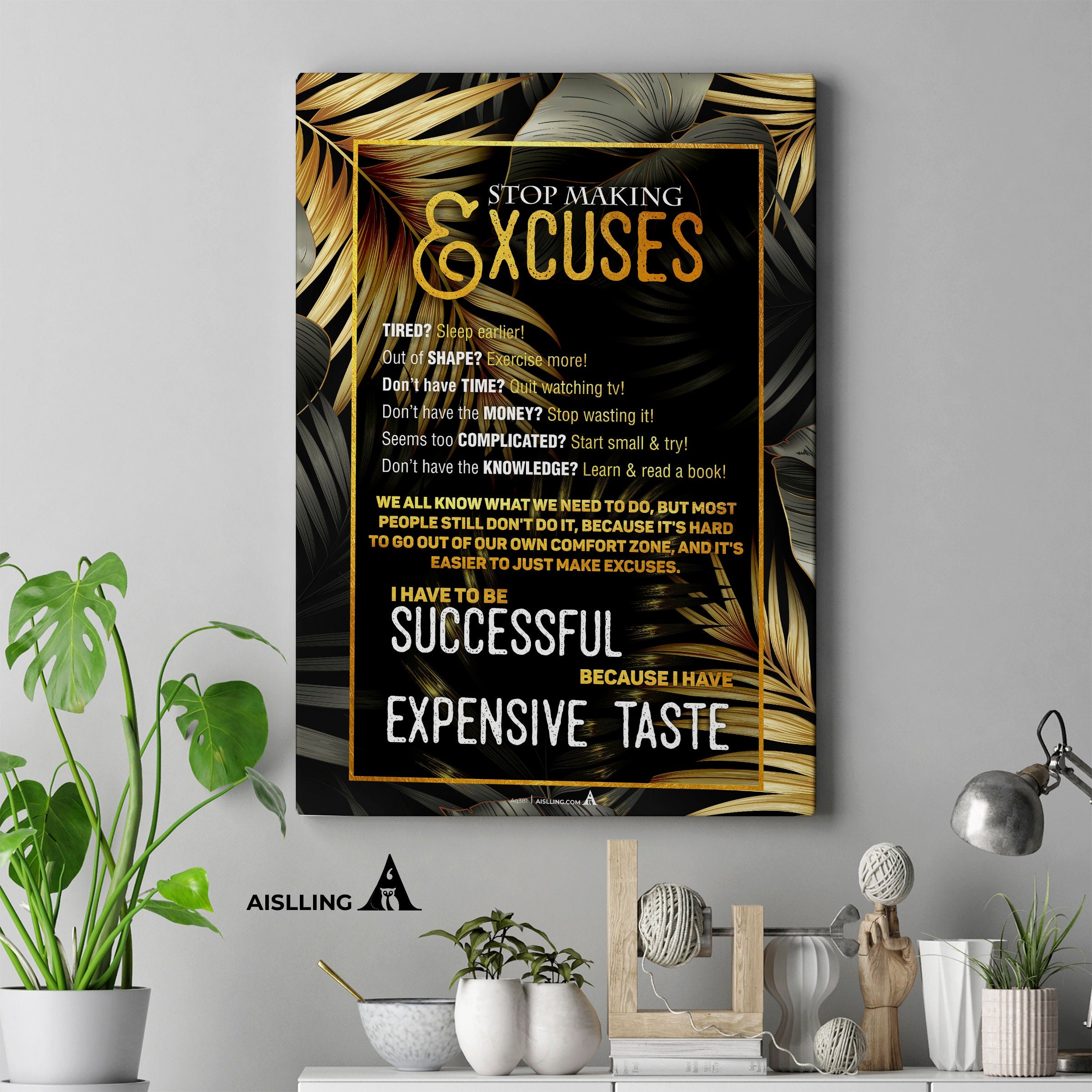 Aislling — Stop Making Excuses Quotes Printables, Motivational Quote wall art Inspirational quotes Motivati... | Aislling printable