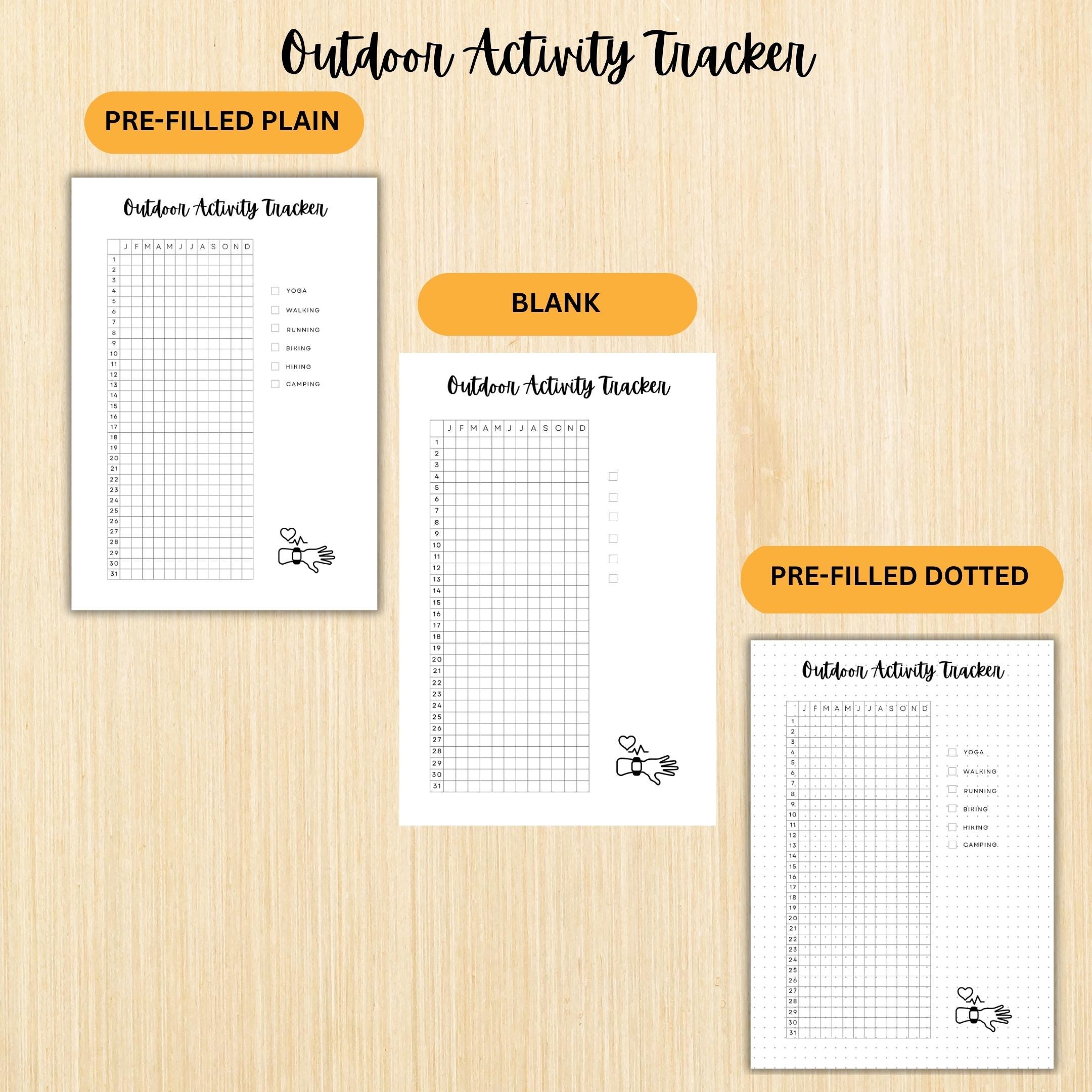 OUTDOOR ACTIVITY Tracker, Printable Journal Page, Adventure Log, Printable Adventure Tracker, Outdoor Activ... | Bloom Joyfully printable