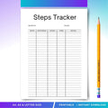 10K Step Tracker — Step Tracker PRINTABLE, Daily Walking Log, Fitness Planner PDF, Health Log, A4, A5, Lett... | Nutri Track printable