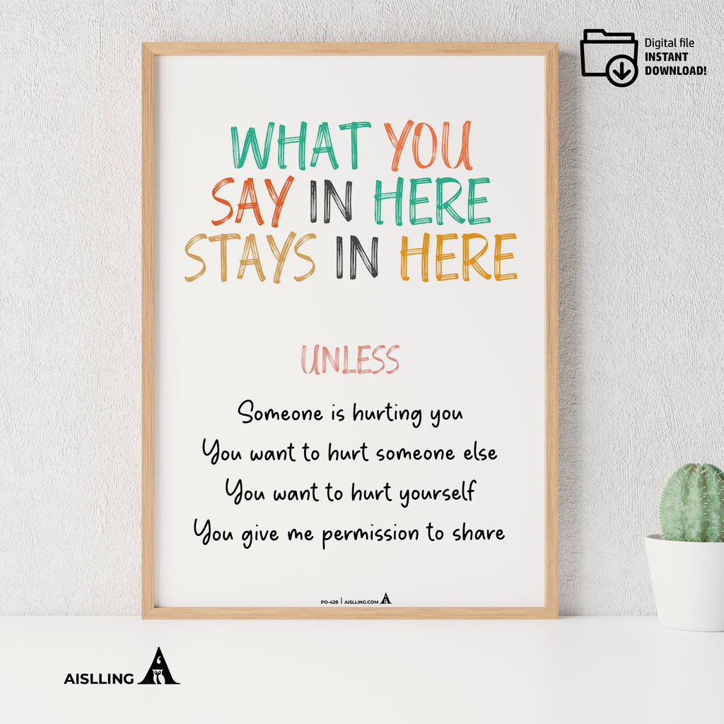 Calming Kit — What You Say Stay In Here, therapy office poster, social emotional learning, grow your mind p... | Mindfulness printable