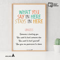 Calming Kit — What You Say Stay In Here, therapy office poster, social emotional learning, grow your mind p... | Mindfulness printable