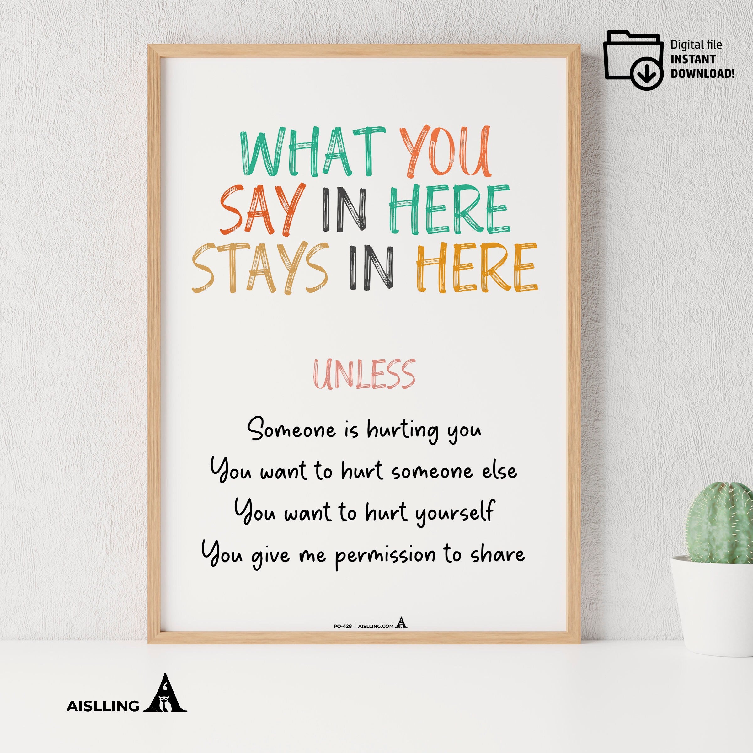 Calming Kit — What You Say Stay In Here, therapy office poster, social emotional learning, grow your mind p... | Mindfulness printable