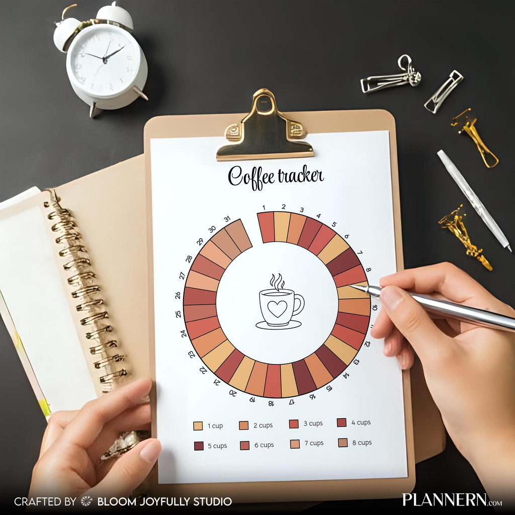 Aesthetic Planner — Coffee Tracker PRINTABLE, Health Tracker, Track coffee Intake, Caffeine Tracker, Food T... | Bloom Joyfully printable