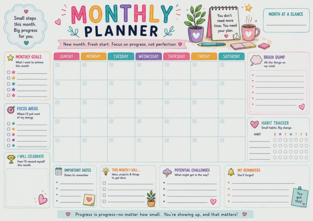 Monthly Planner original landscape PDF slideshow