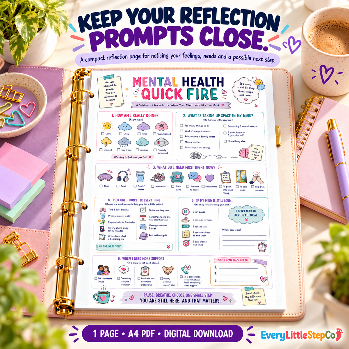 ED-096 Premium Ring Binder Cover Feature — original worksheet in generated mockup