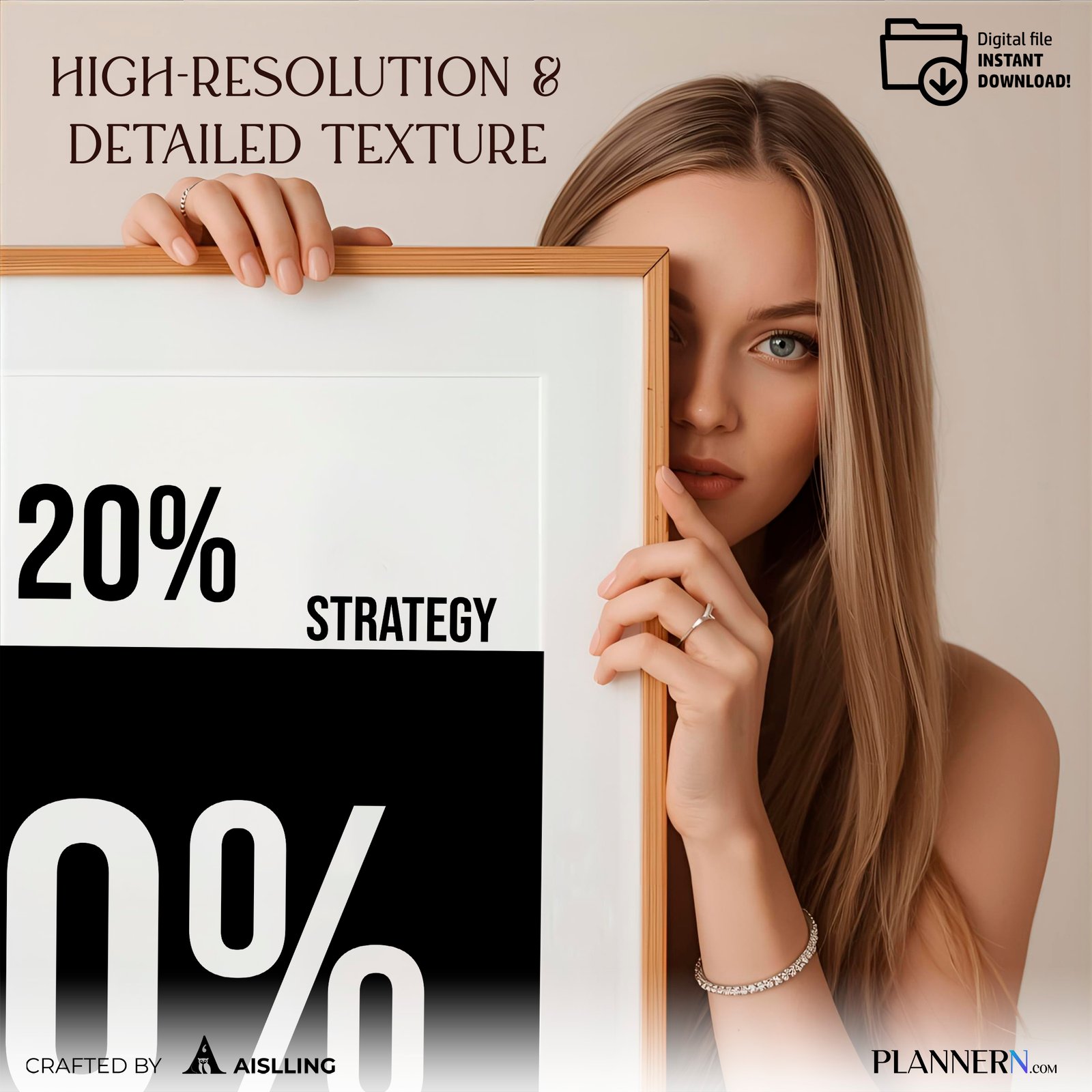 Success is 80% Mindset – Motivational Quote Wall Art - Digital Download