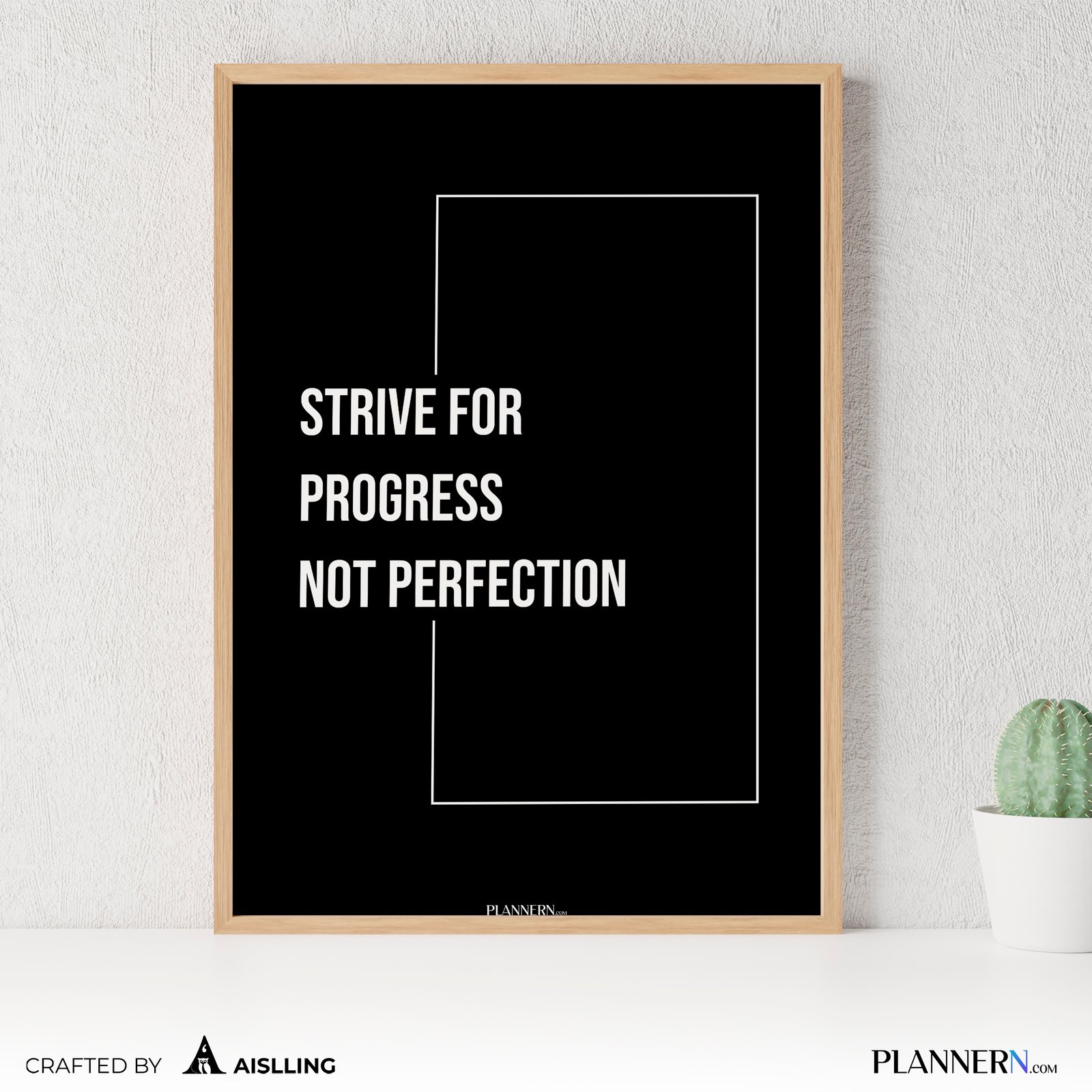 STRIVE FOR PROGRESS NOT PERFECTION | Motivational Quote Wall Art | Digital Download