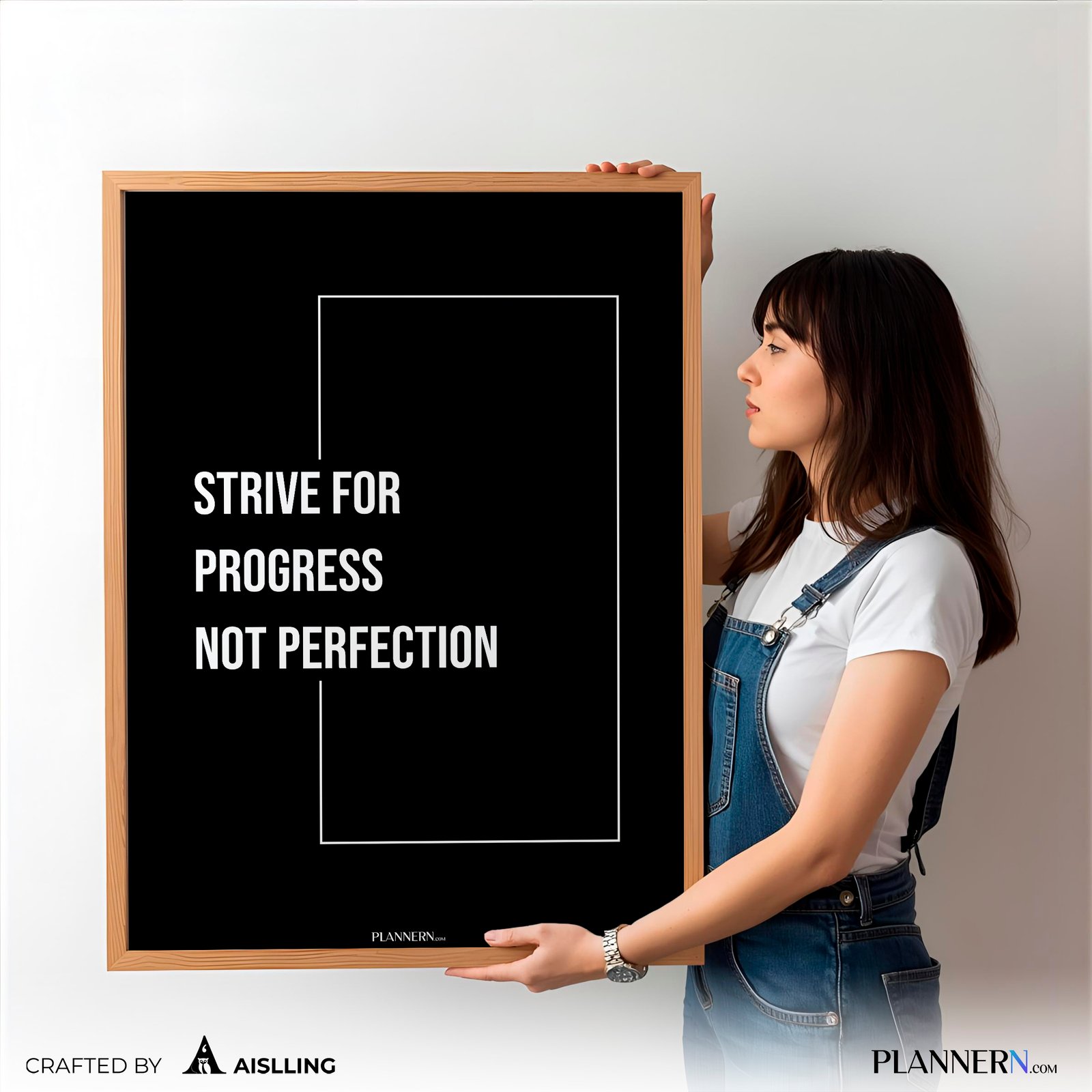 STRIVE FOR PROGRESS NOT PERFECTION | Motivational Quote Wall Art | Digital Download