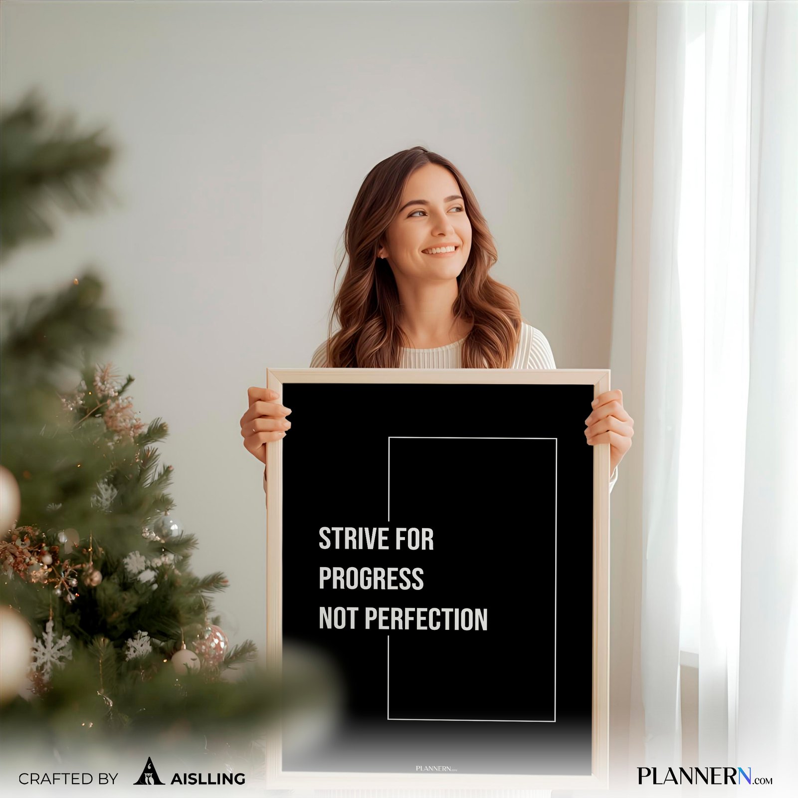 STRIVE FOR PROGRESS NOT PERFECTION | Motivational Quote Wall Art | Digital Download