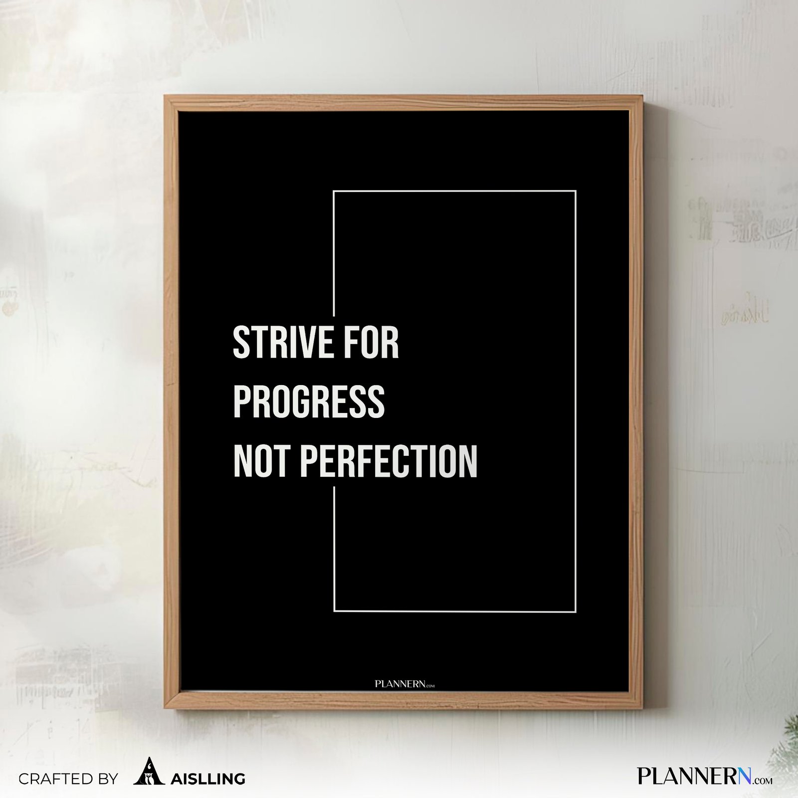 STRIVE FOR PROGRESS NOT PERFECTION | Motivational Quote Wall Art | Digital Download