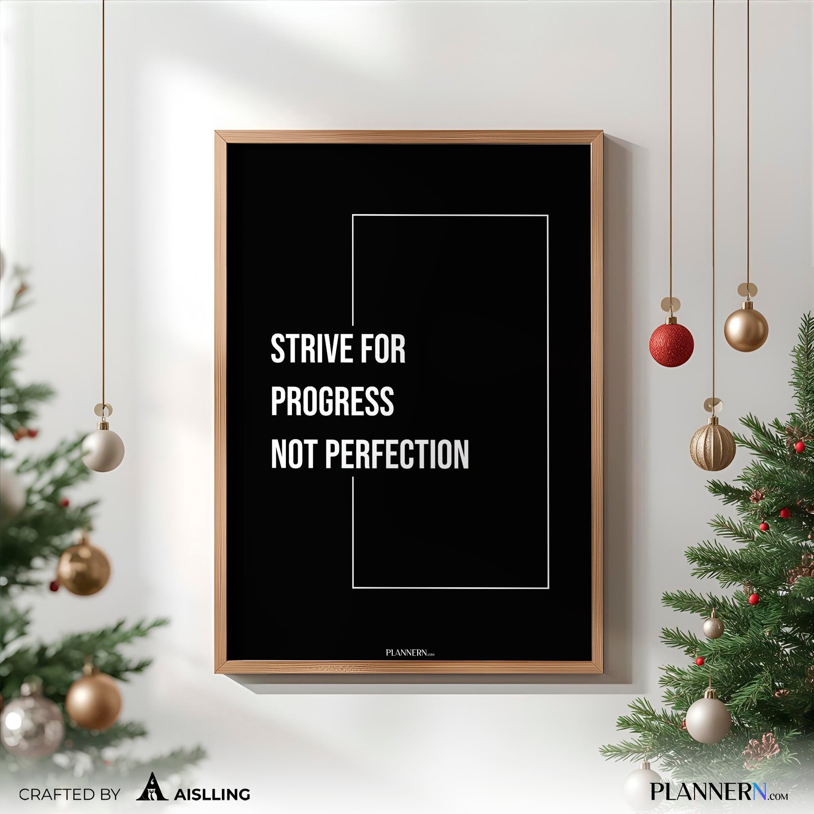 STRIVE FOR PROGRESS NOT PERFECTION | Motivational Quote Wall Art | Digital Download